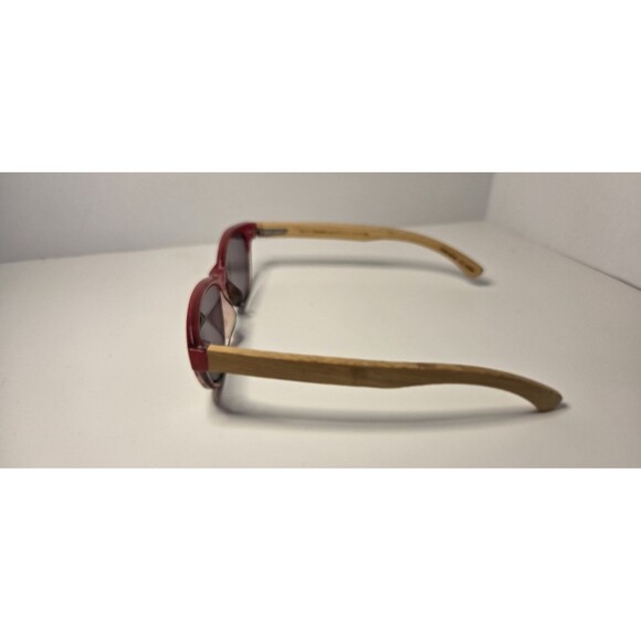 Blue Planet Sunglasses Rx Strength +1.75 Readers Red Frames Bamboo Arms - Picture 3 of 6